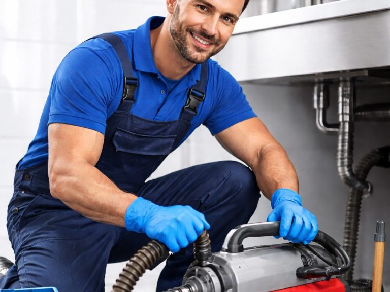 Werkzeugeinsatz bei der Reinigung eines Rohres